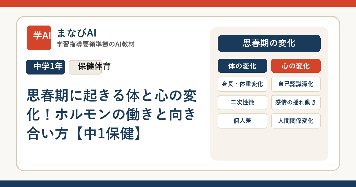 思春期に起きる体と心の変化！ホルモンの働きと向き合い方【中1保健】 | まなびAI