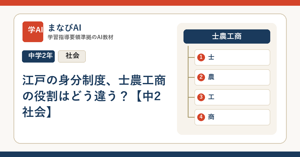 江戸の身分制度、士農工商の役割はどう違う？【中2社会】 | まなびAI