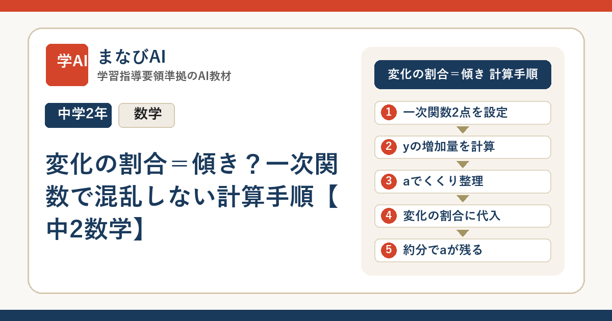 変化の割合＝傾き？一次関数で混乱しない計算手順【中2数学】 | まなびAI
