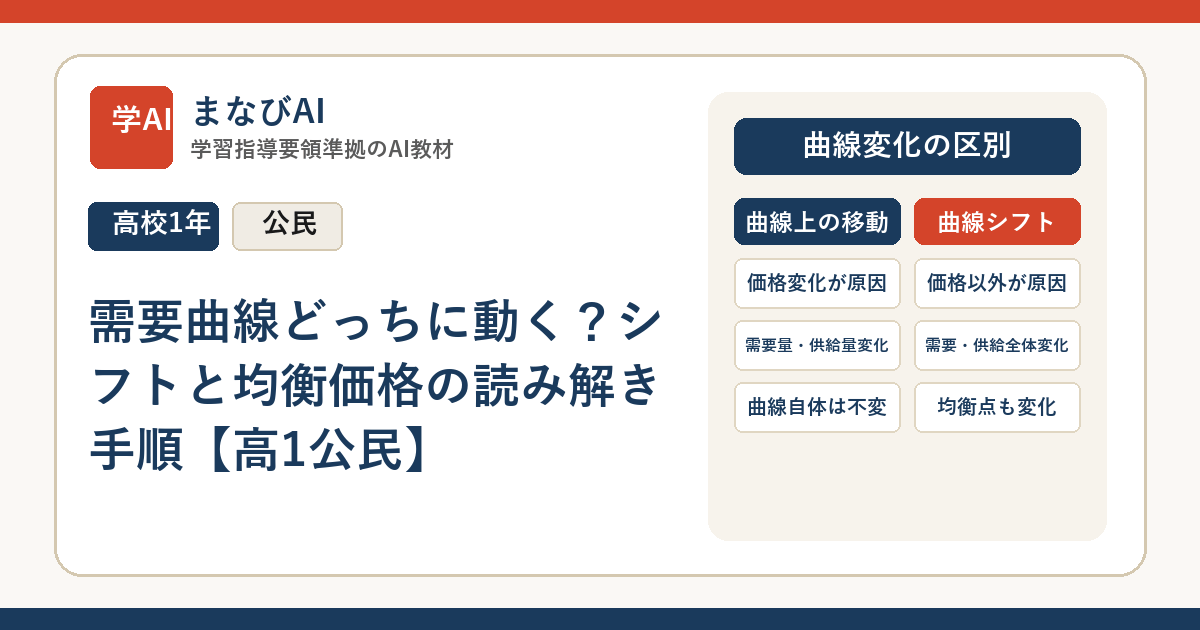 需要曲線どっちに動く？シフトと均衡価格の読み解き手順【高1公民】 | まなびAI