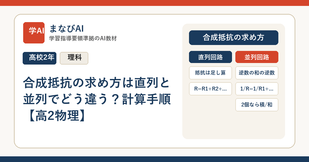 合成抵抗の求め方は直列と並列でどう違う？計算手順【高2物理】 | まなびAI